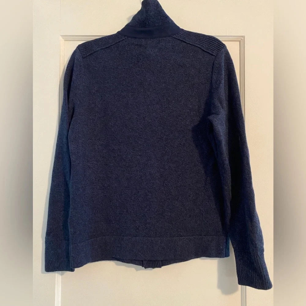 Banana Republic Men’s Cotton Blend Mockneck Sweater Jacket Navy Sz S